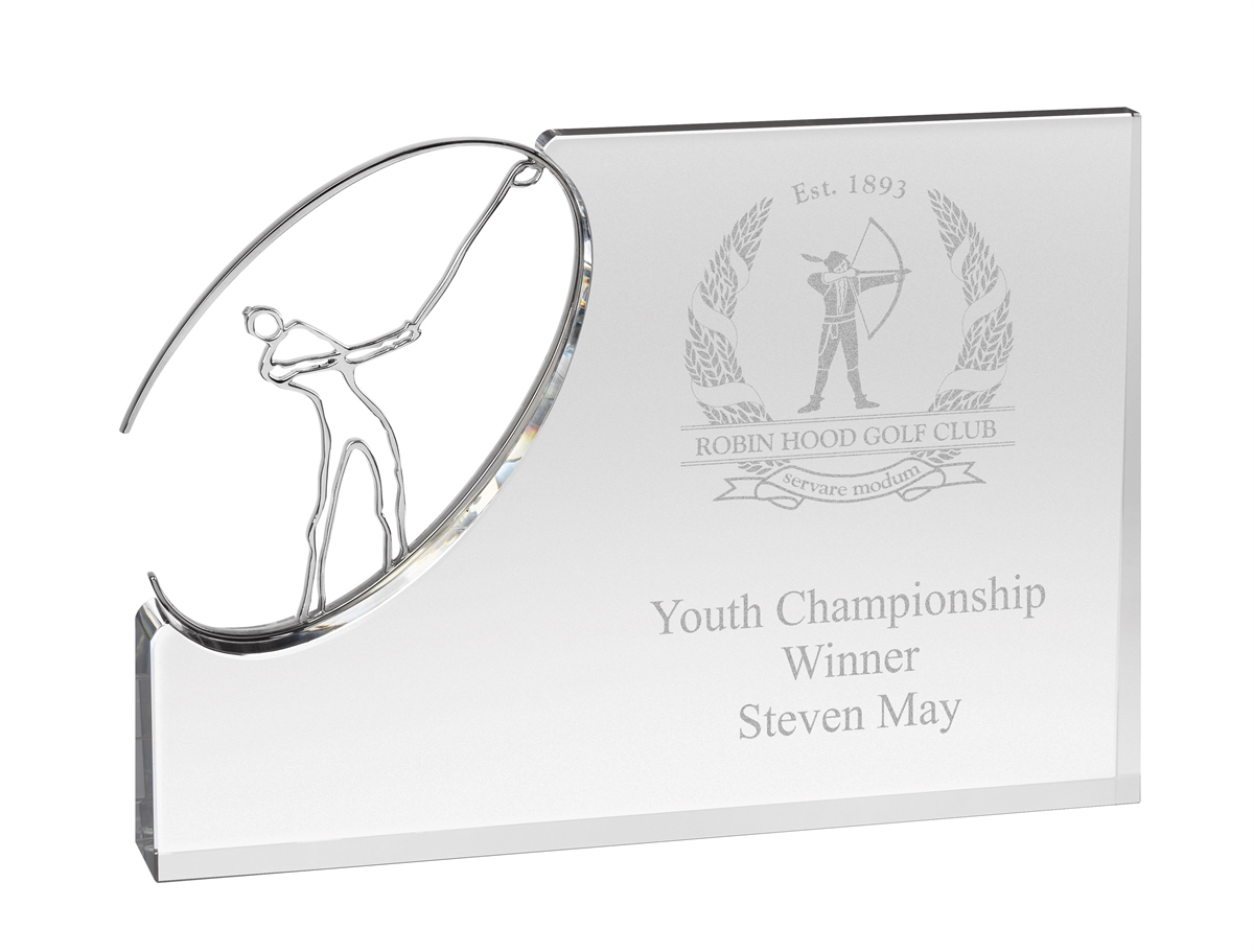 AC171 Engraved Optical Crystal Golf Award